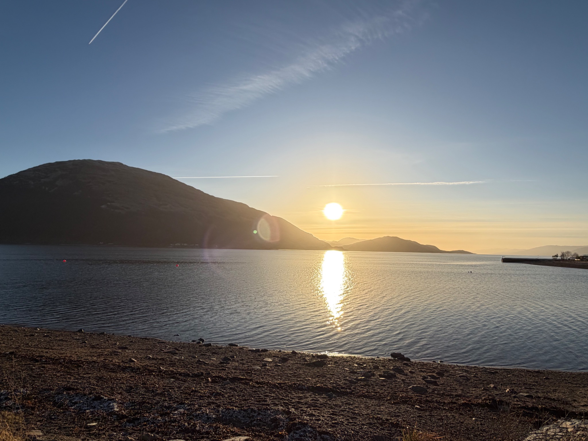 Sunset reflected on water in Scotland