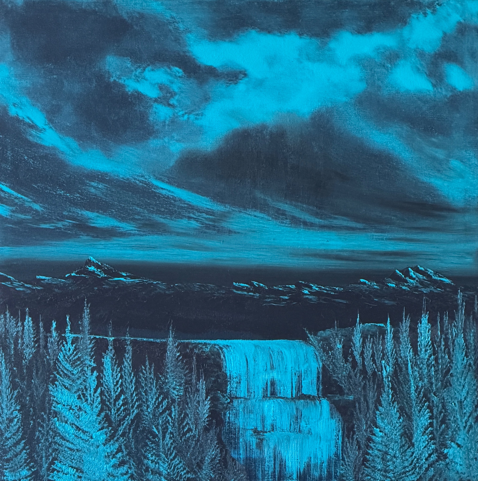 Moonlit Mountain paint surface
